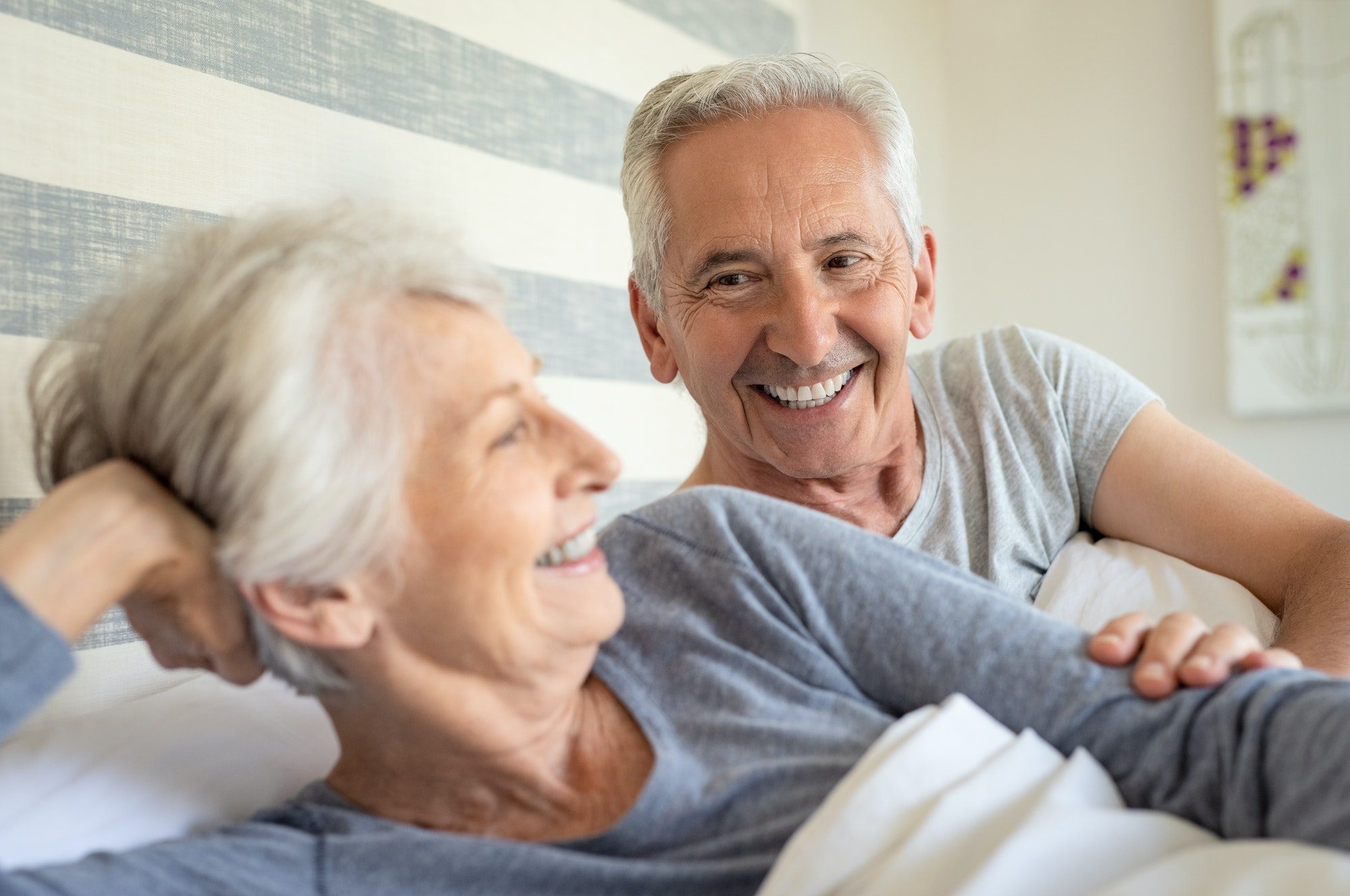 Senior couple discussing the possible bad in Medicare Advantage.