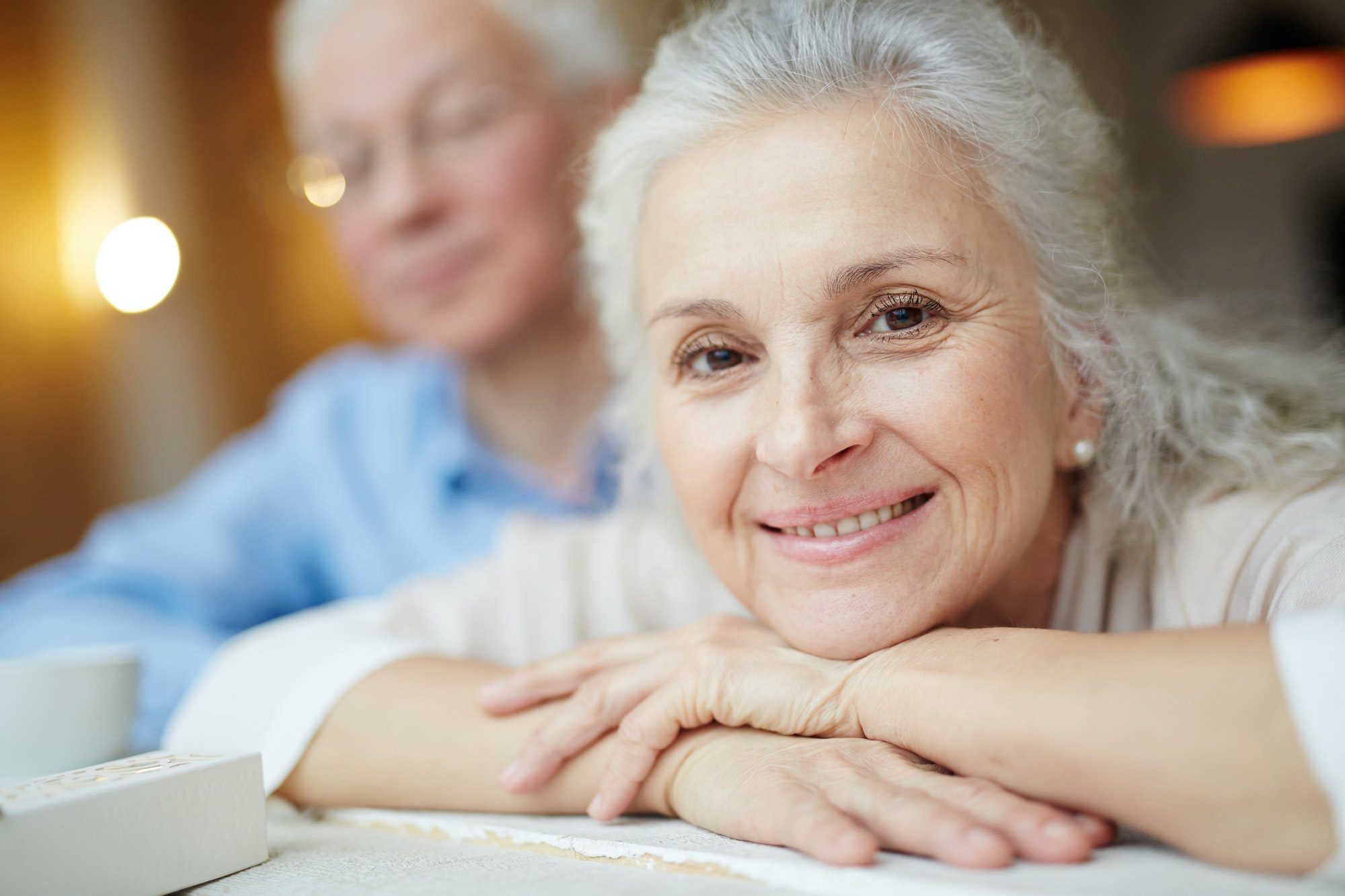 Senior beauty happy with her Medicare Part C