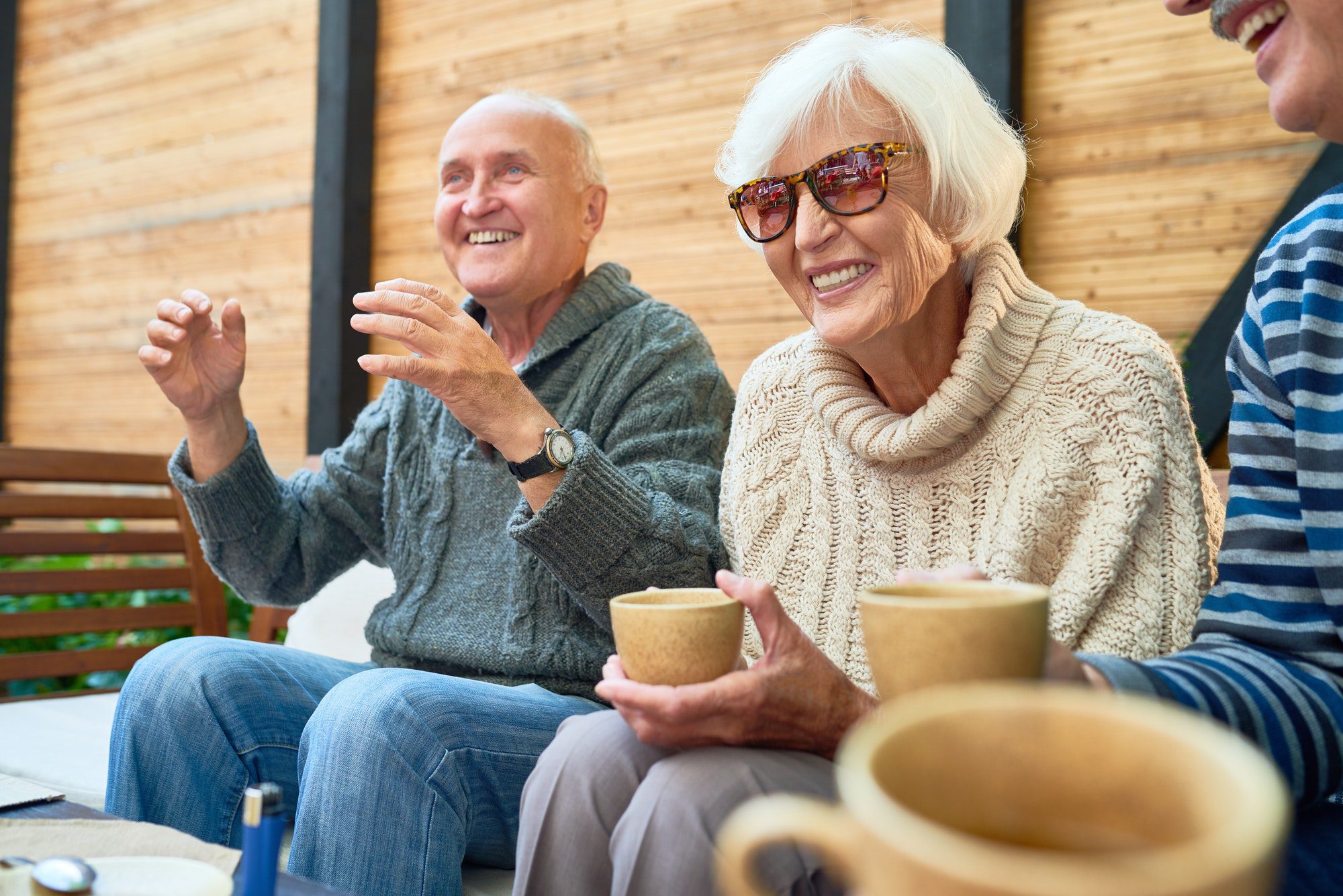 Gathering of Best Friends going over the best Medicare Supplement Plans in 2022.
